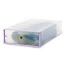 Foldable Clear Plastic Shoe Boxes Storage Organizer Stackable Tidy Baskets