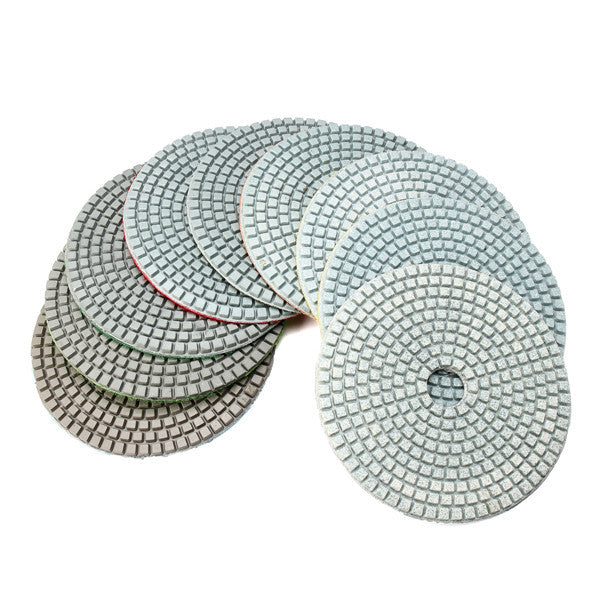 5 Inch 50-6000 Grit Diamond Polishing Pad Wet Dry Sanding Disc for Marble Concrete Granite Glass