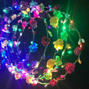 LED Flower Wreath Party Holiday Light Garland Headband Wedding Photography Gift