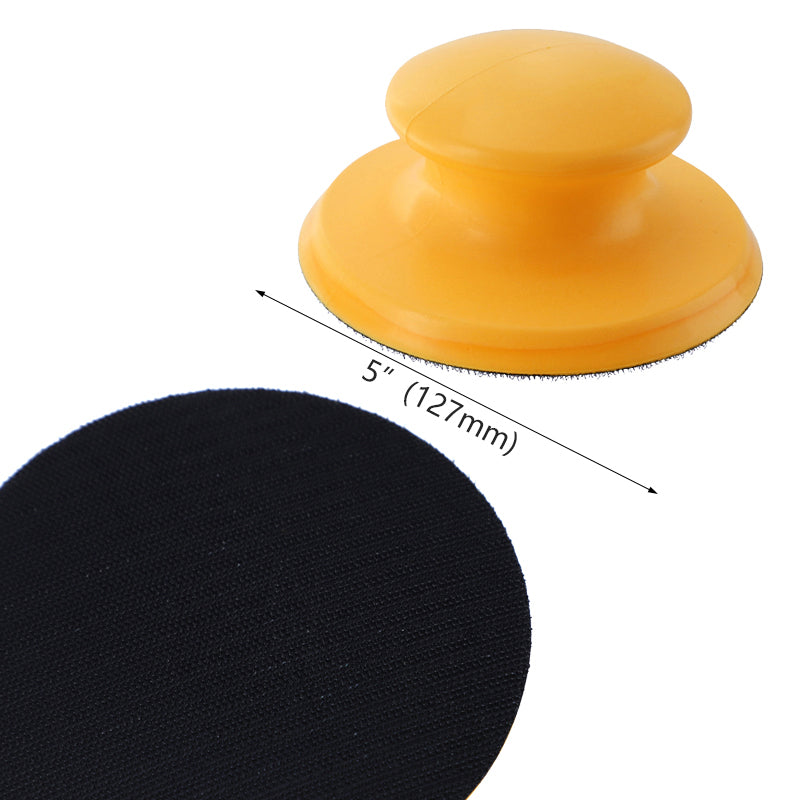 5 Inch Sanding Block Rubber Hook Loop Backing Pad Sandpaper Holder Hand Grinding Block Polishing Tools Kit