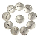 10Pcs RounD-shape Carve Words Pendants DIY Jewelry Accessories