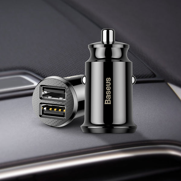 Baseus 3.1A Dual USB Ports Smart Fast Car Charger With LED Indicator For Smart Phone Tablet Camer