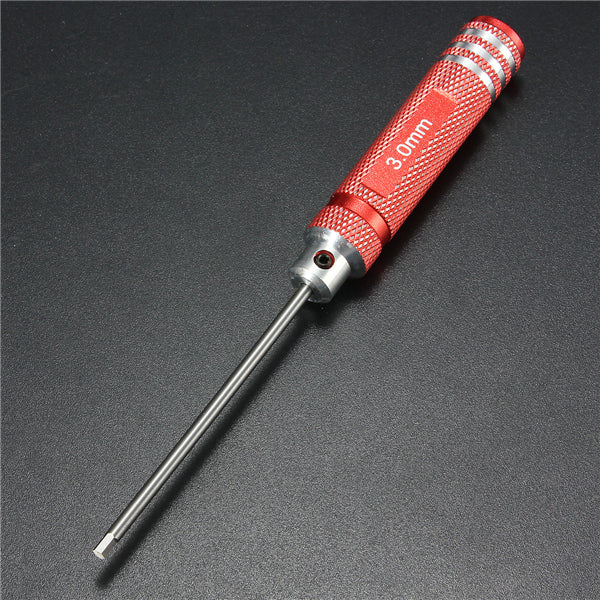4PCS Stainless Steel 174mm Red Hex Screwdriver Repairing Hand Tool