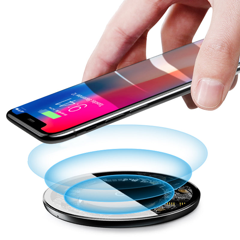 Baseus 10W Visible Qi Wireless Fast QC3.0 Charger Pad for iPhone X S9 S8 Note 8 Plus