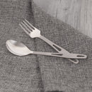 TOAKS SLV-15 3 In 1 Outdoor Titanium Fork Soup Spoon Clip Set Camping Picnic Tableware 34g