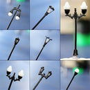 HO OO Scale 5Pcs Resin Craft Mini Street Light Lamp Antique Imitation Fairy Garden Home Miniature DIY Micro Landscape