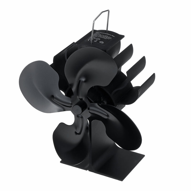 1500RPM 4/5 Blades Stove Fan Silent Fireplace Fire Heat Powered Saving Eco Fan No Electricity & Battery
