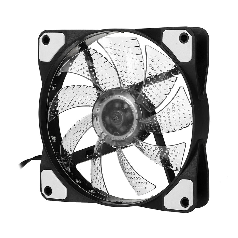 120mm PC Computer Case Fan Ultra Silent 15 LED Lights Cooler Cooling Heatsink