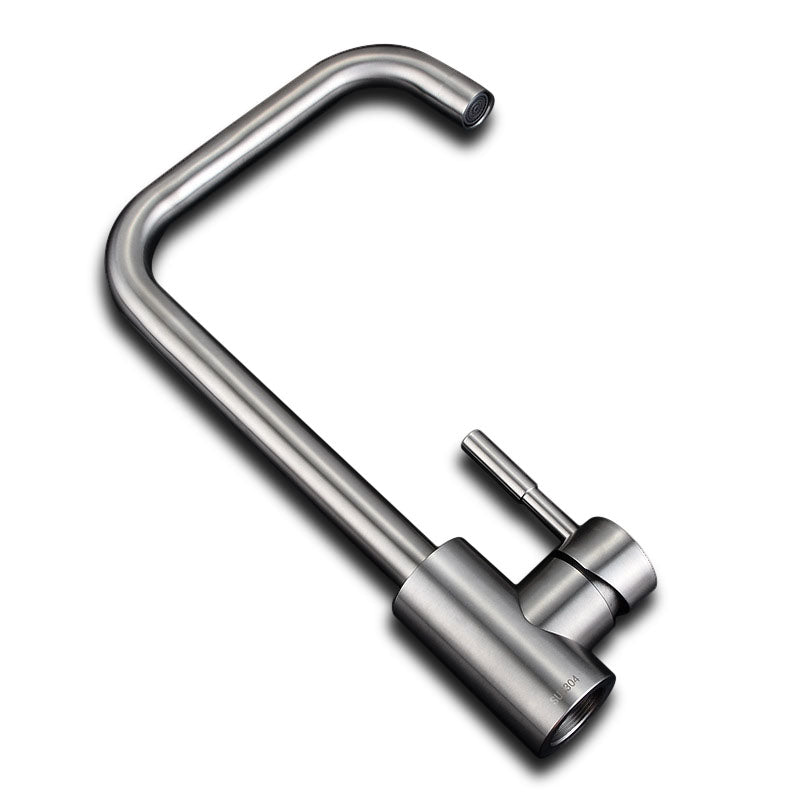 KCASA KC-303 Stainless Kitchen Sink Faucet Single Handle Rotation Spout Deck Cold and Hot Water