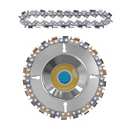 Drillpro Upgrade 4 Inch Titanium Coated Grinder Chain Disc 22 Tooth Wood Carving Disc with Extra Chain For 100/115 Angle Grinder