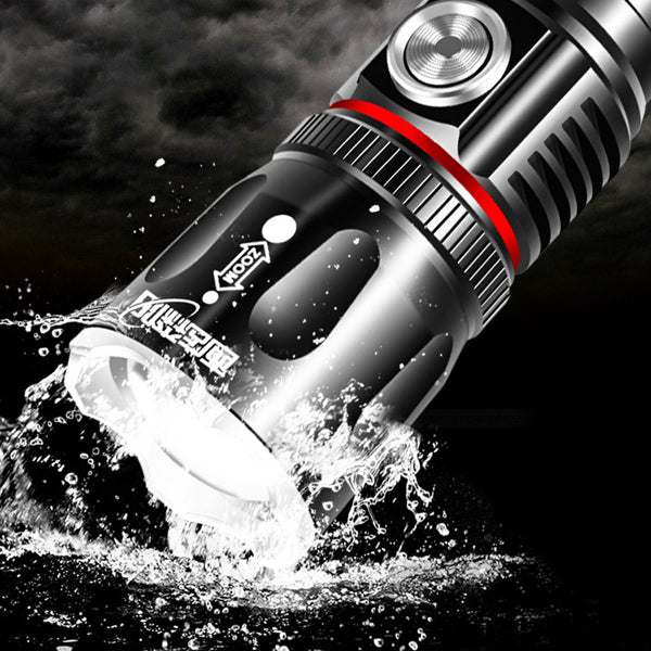 XANES T6 200W Flashlight 4 Modes USB Rechargeable Zoomable Life Waterproof COB Work Lamp Camping Hunting