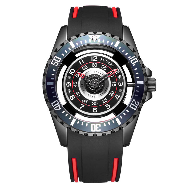 RUIMAS 549 Hollow Design Silicone Sport Men Watch Fashionable Quartz Watches