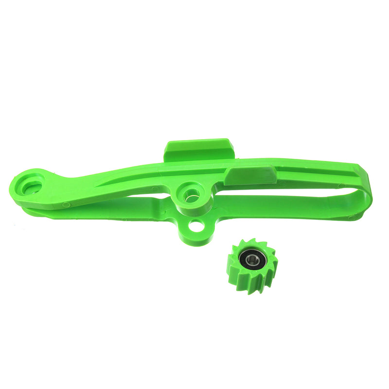 Green Chain Slider With Lower Roller For Kawasaki KX250F 06-16 KX450F 06-15