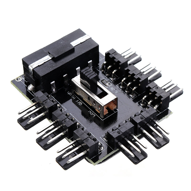 1 to 8 3Pin Fan Hub PWM SATA Molex Splitter PC Mining Cable 12V Power Supply Cooler Cooling Speed Controller Adapter