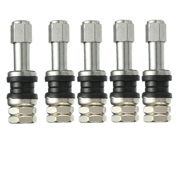 5X Universal TR43E Metal Clamp-in Tubeless Tyre Tire Wheel Schrader Valve Stem