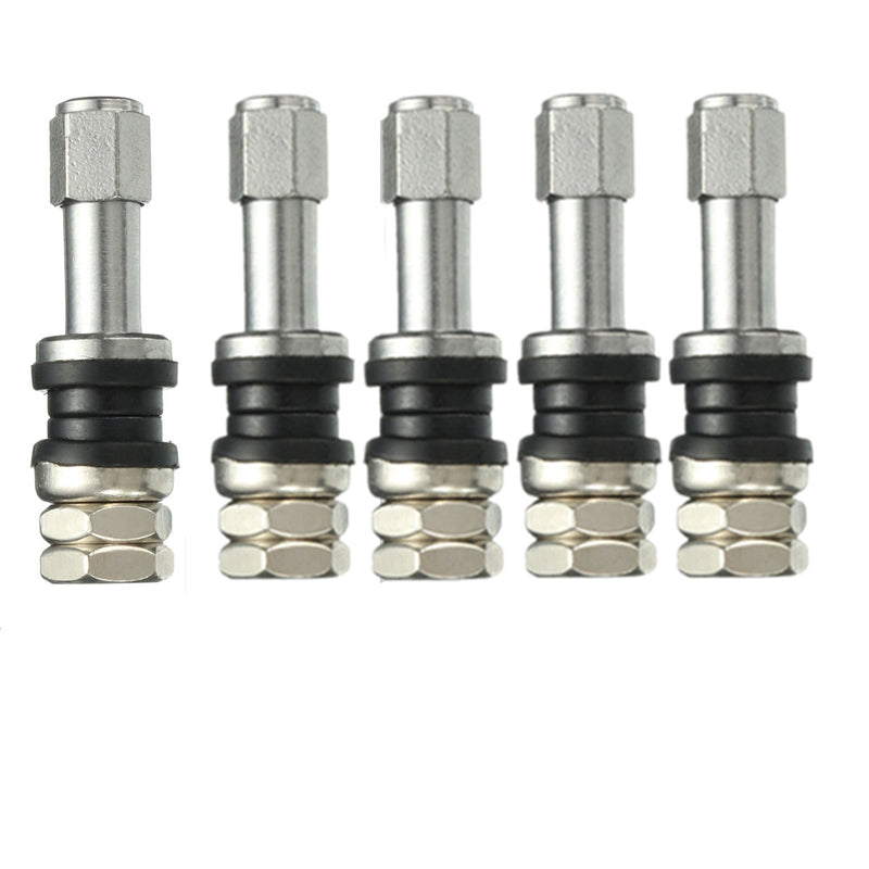 5X Universal TR43E Metal Clamp-in Tubeless Tyre Tire Wheel Schrader Valve Stem