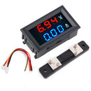 5pcs 0.56 Inch Blue Red Dual LED Display Mini Digital Voltmeter Ammeter DC 100V 50A Panel Amp Volt Voltage Current Meter Tester