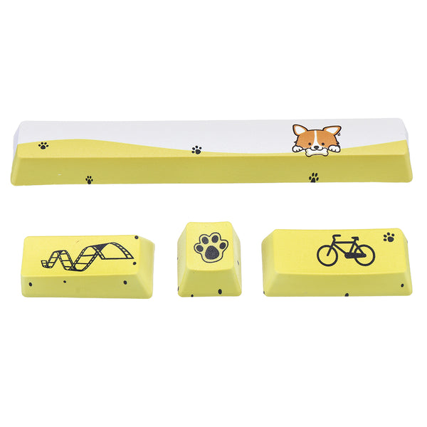 Five-sided Dyesub PBT OEM Profile Yellow Dog Shark2 Space Bar 6.25u Novelty Keycap + ESC Enter Keycaps