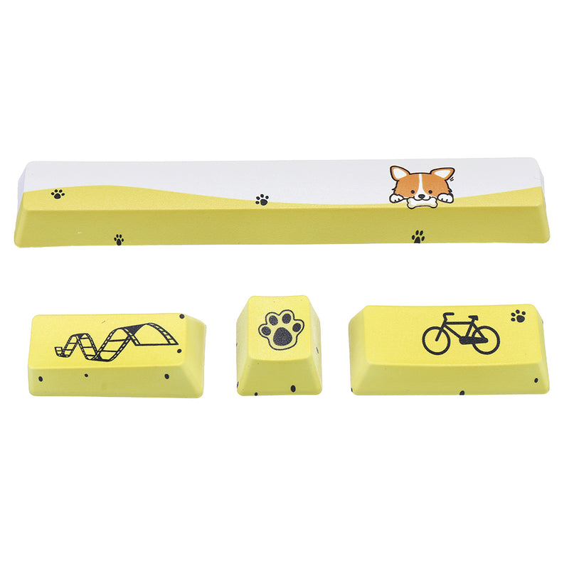 Five-sided Dyesub PBT OEM Profile Yellow Dog Shark2 Space Bar 6.25u Novelty Keycap + ESC Enter Keycaps