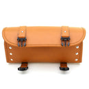 Universal Brown PU Leather Front Rear Motorcycle Tool Bag Luggage Storage Saddlebags
