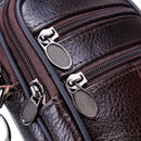 7inch Men Leather Waist Bag Multifunctional Crossbody Messenger Bag Phone Holder Pouch