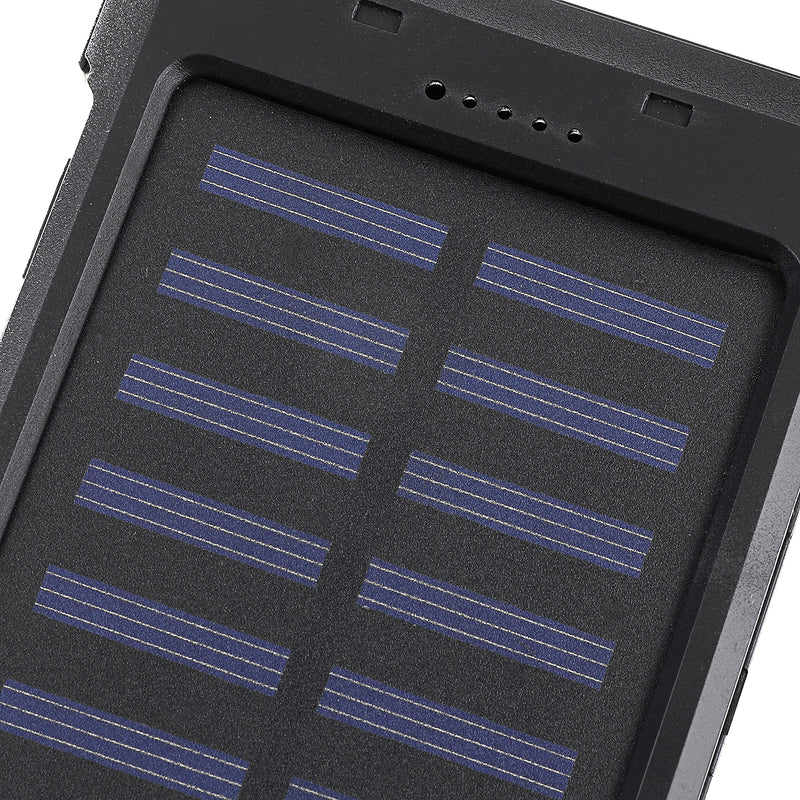 Electric Charging Solar Power Bank Case 2 LED Dual Ports Waterproof Power Bank For Smartphone