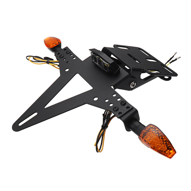 Adjustable Motorcycle License Plate Holder + Turn Signal Lights + Rear brake Tail Light
