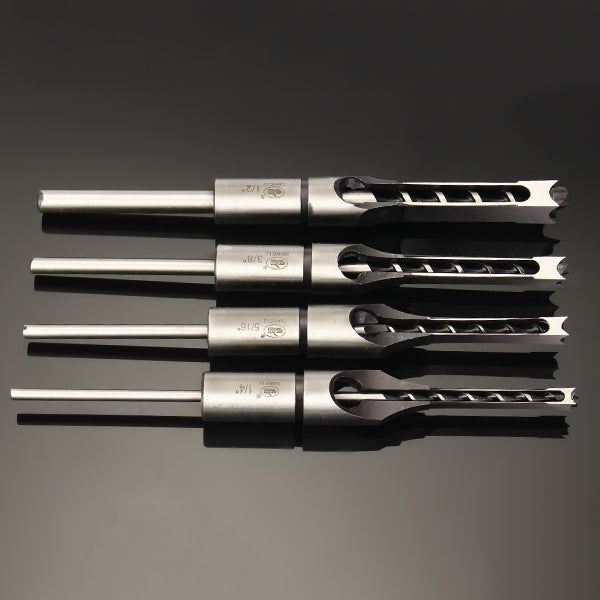 6.35/7.94/9.5/12.7mm Woodworking Square Hole Drill Bit Mortising Chisel 1/4 to 1/2 Inch