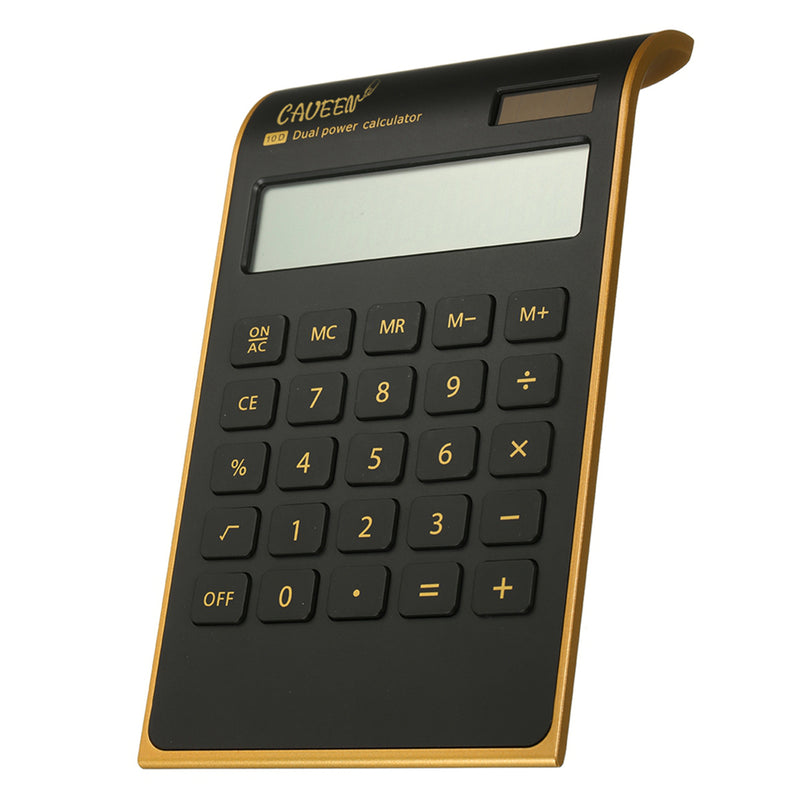NNRTS Creative Portable Ultra-thin Gold Frame Calculator Solar Energy Caculator Stationery Set