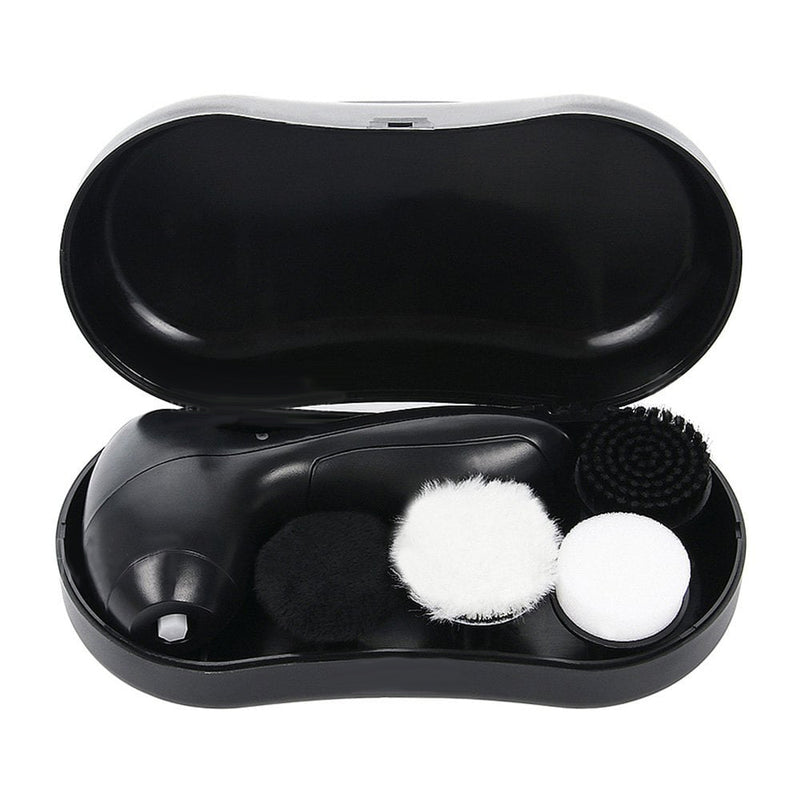 Electric Portable Shoes Polisher Cleaner with 4 Brush Heads Cleaning Brushes