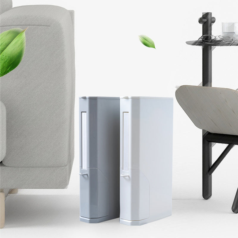 3 In 1 10L Narrow Trash Can Set With Toilet Brush Bathroom Waste Bins Dustbin Garbage Storage