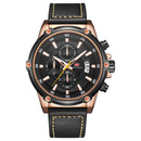 MINI FOCUS MF0175G Military Style Luminous Date Leather Strap Men Wrist Watch Quartz Watch