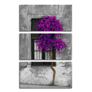 Miico Hand Painted Three Combination Decorative Paintings Purple Tree Wall Art For Home Decoration