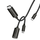 USAMS Type C to High Definition Multimedia Interface 4K HD Adapter Male Female Jack Audio TV Data Cable for Huawei Xiaomi Mi9 Oneplus S10