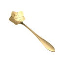 KCASA KC-FS04 Gold Flower Shape Stainless Steel Coffee Sugar Spoon Tea Spoon Ice Cream Tableware