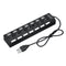 7 Port USB 2.0 HUB Splitter Switch Battery Box For LEGO LED Light Installing
