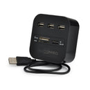 DM-HC01 All-in-one 3 Ports USB 2.0 HUB SD TF MS M2 MMC Card Reader Cable Splitter Adapter