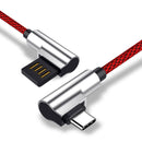 Bakeey 3A Reversible Double 90 Degree Angle Type C Braided Fast Charging Data Cable For Phone Tablet