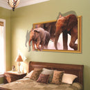 3D Elephant Walking Living Room Bedroom Animals Floor Background Wall Decor Creative Stickers
