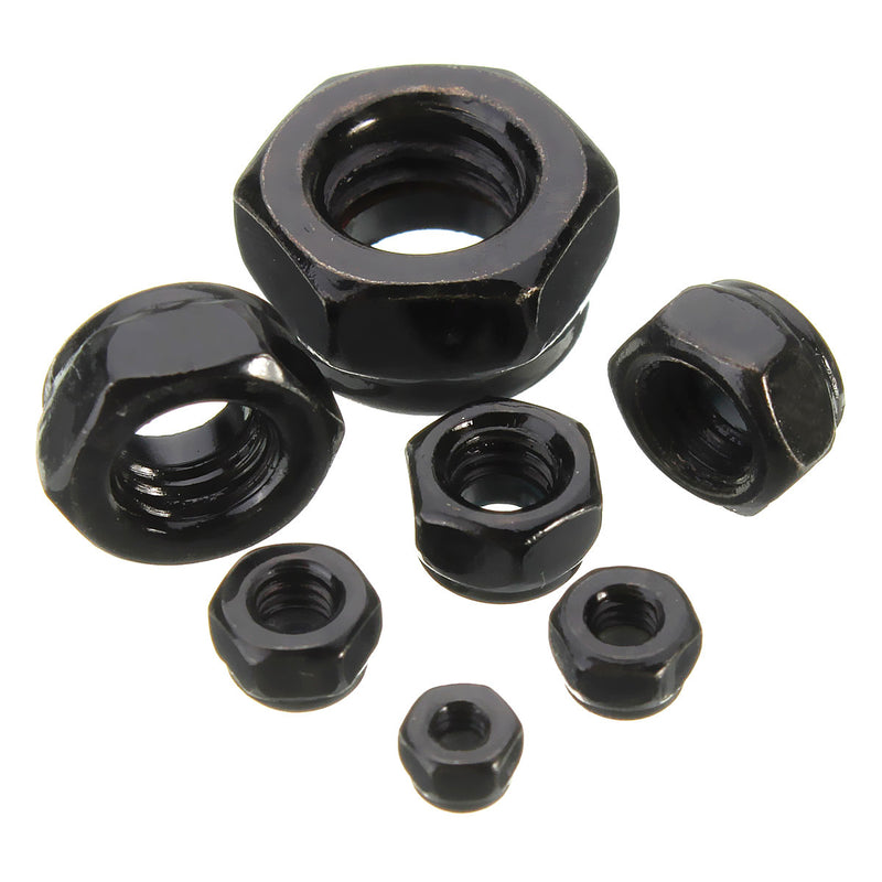 Suleve CS1 50pcs Carbon Steel Self Locking Hex Nut Nylon Insert Lock Nut M2/M2.5/M3/M4/M5/M6/M8/M10/M12