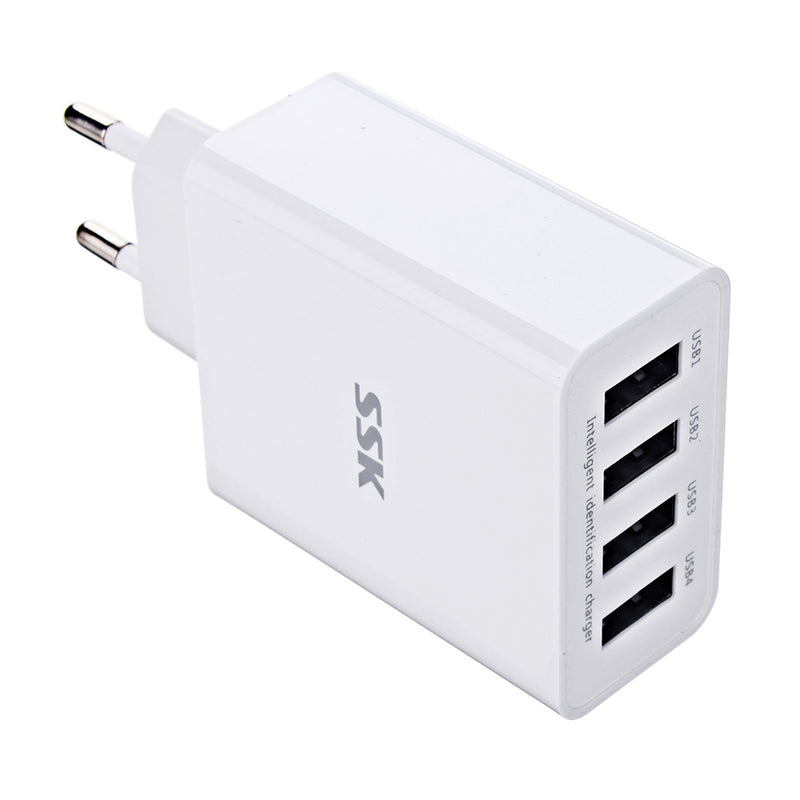 SSK 4 USB Port 5V 5A EU USB Charger Tablet Charger
