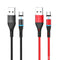 BOROFONE BU16 LED Magnetic Nylon Braid Aluminum Alloy 1.2M Type-C Micro USB Data Cable for