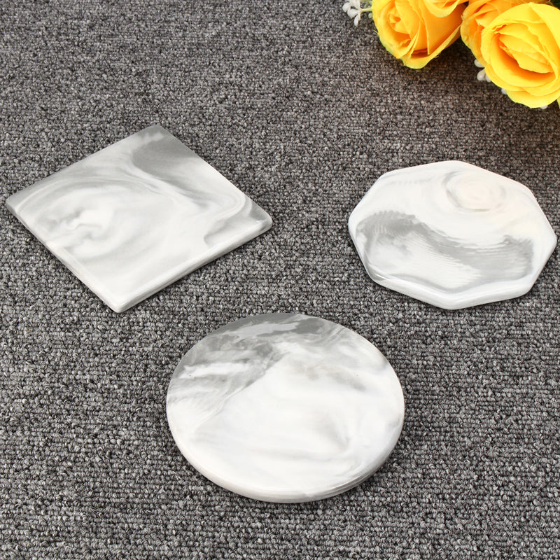 3 Pattern Set Marble Anti-Slip Ceramic Coaster Coffee Cup Mat Table Pads Decor