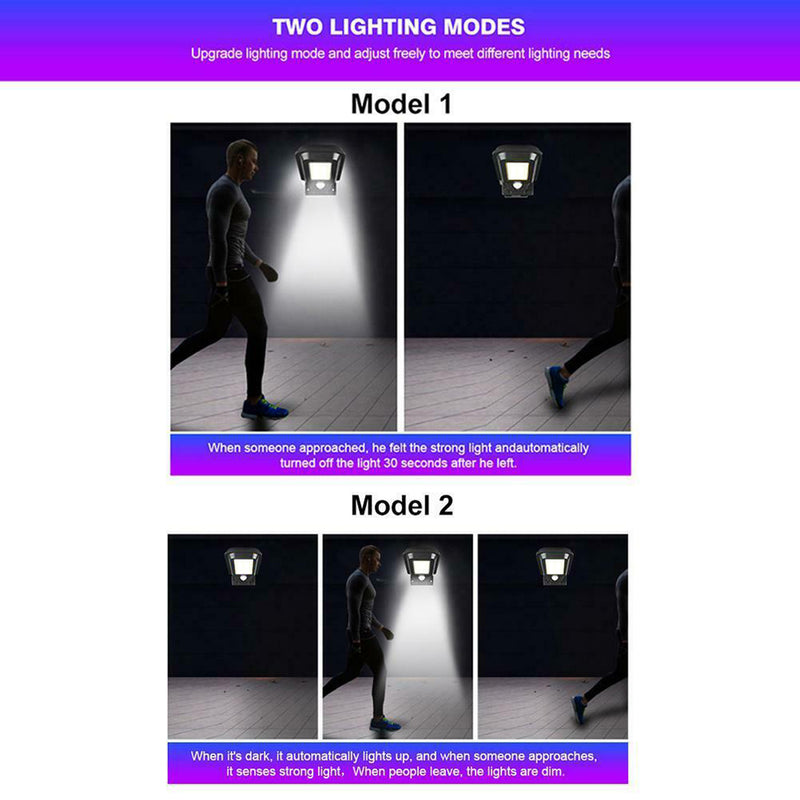 Solar Powered 40/60 LED Light Road Street Wall Lamp Outdoor Path Waterproof Garden