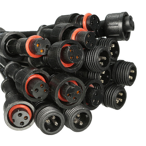 10Pairs DC Male/Female 3PIN 22AWG Waterproof IP65 PVC LED Connectors