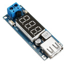 5pcs DC-DC 2 In 1 6.5V-40V To 5V Buck Step Down Power Module Volt Meterr Automatic Calibration