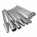 8pcs 1/4 Inch Shank Double Cut Carbide Rotary Burr Die Grinder Grinding Head Bit Tool Set