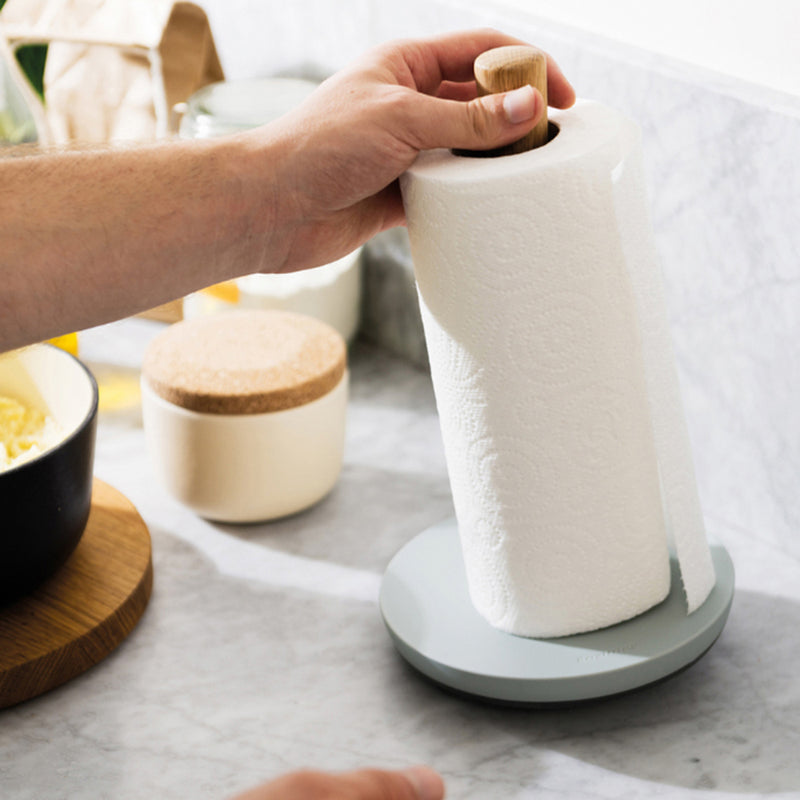 BergHOFF Leo Kitchen Paper Towel Holder White Oak Wood Paper Holder Kitchen Storage Container