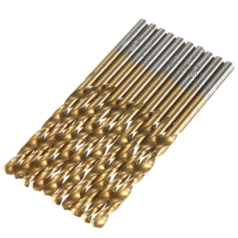 99pcs 1.5mm - 10mm Titanium Coated High Speed Steel Drill Bit Set Manual Twist Drill Bits
