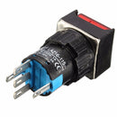 DC 12V 16mm Push Button Self-Reset Switch Square LED Light Momentary Switch